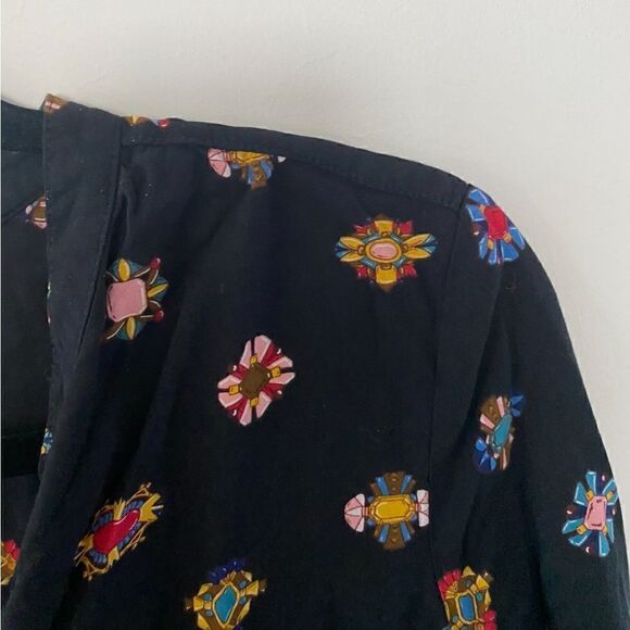 Zara Basic print, button down, High/low top size Medium - Picture 7 of 12